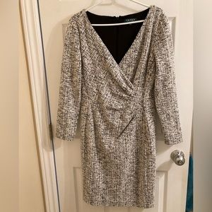 Lauren Ralph Lauren faux wrap dress, black/white mix, size 14